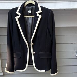 J. Crew Black Blazer with White Trim